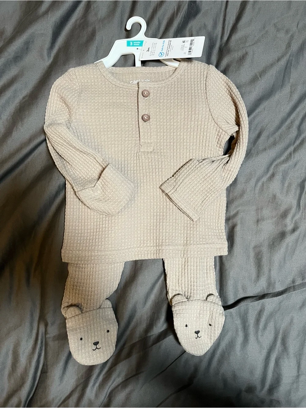 Carter's Just One You® Baby Boys' 2pc Top and Footed Pants Set - Brown Bear
